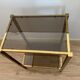 Brass console and smoked glass italy 1970