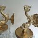Pair of wall appliques brass fish glass