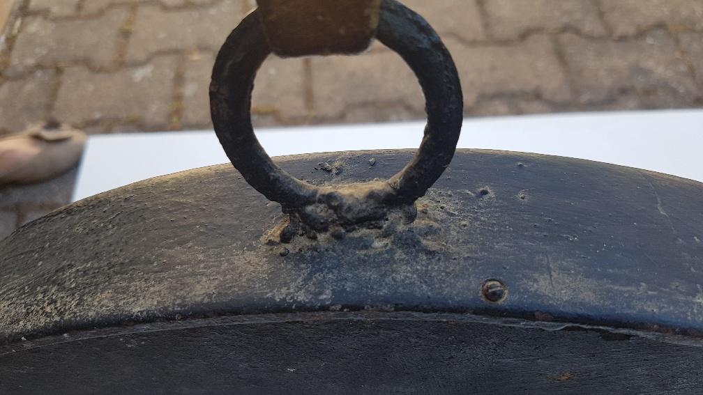 Round mirror wrought iron years 50 brutalist 50x50cm