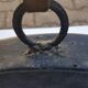 Round mirror wrought iron years 50 brutalist 50x50cm