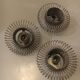 Set of 3 “spring” design wall lights in chrome metal, 1970s, in the spirit of Andrea Lazzari