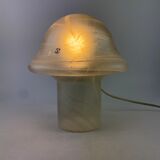 White clear glass peill and putzler mushroom table lamp
