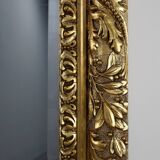 Large French Rustic Baroque Oak Wall Mirror, circa 1850