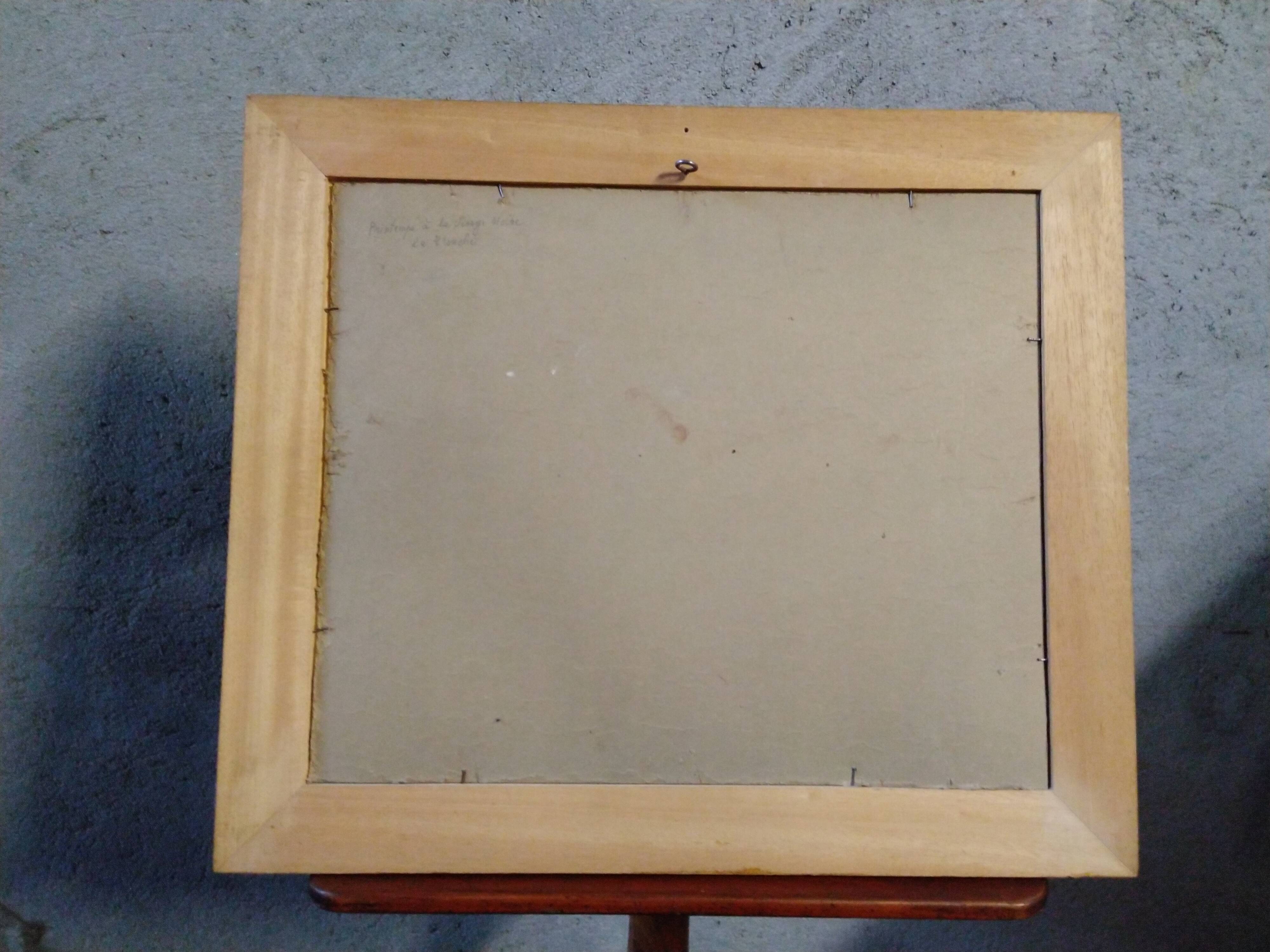 Oil on cardboard painting "Printemps à la Vierge Noire" signed Louis Combalot