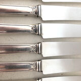 6 silver metal knives, 1930