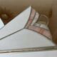 Pair of white and pink glass paste wall lights, Italy, Art Deco style
