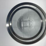 2 Bowls stainless steel edge textured glass tiles