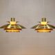 Rare golden pair of Danish design lamps  - great condition.