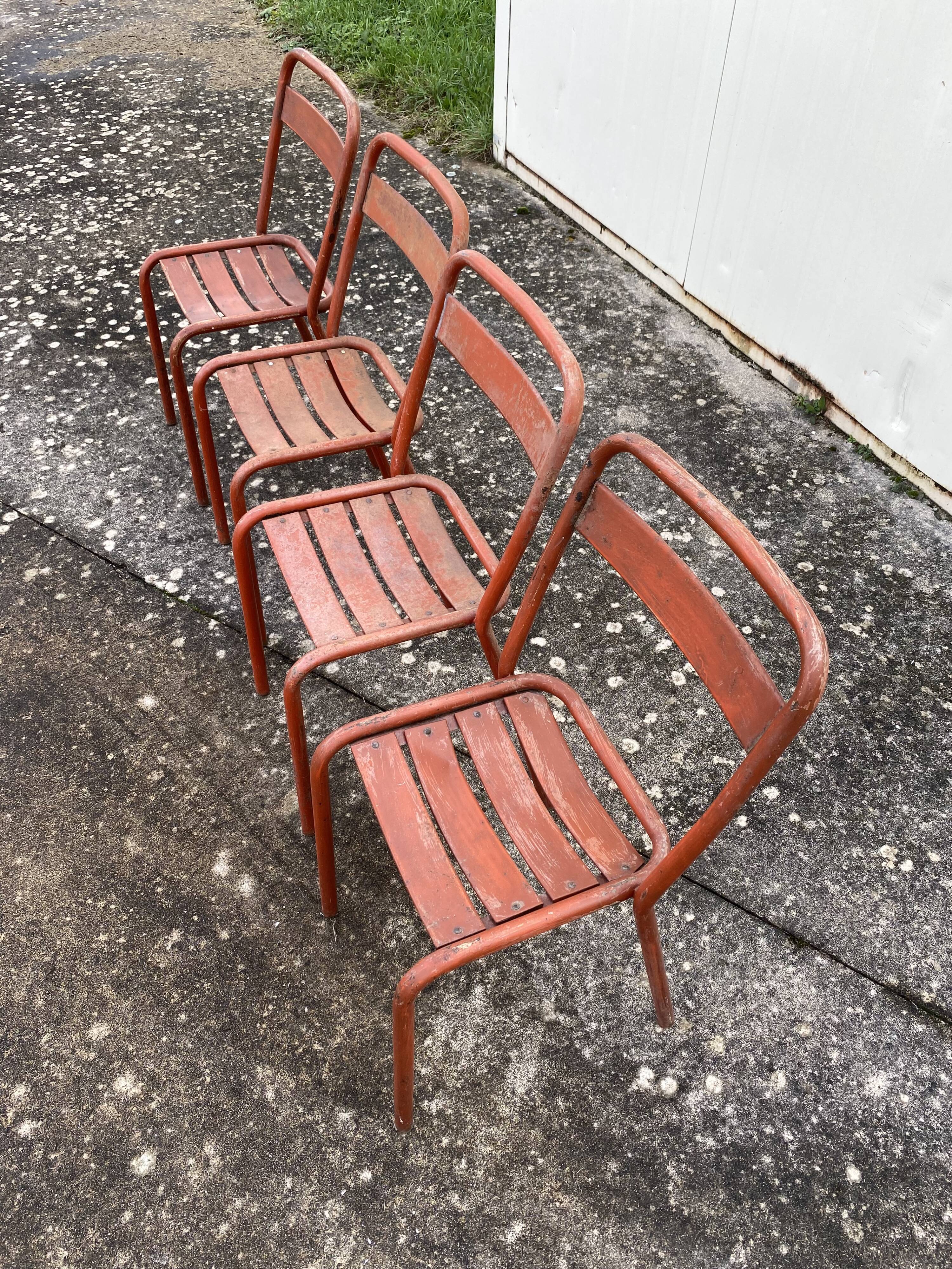 Set of 4 tolix T1 chairs