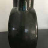 Carafe broc pitcher in green ceramic with metallic highlights