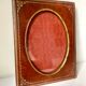 Antique leather with gilding frame measurements 18 cm x 14 cm