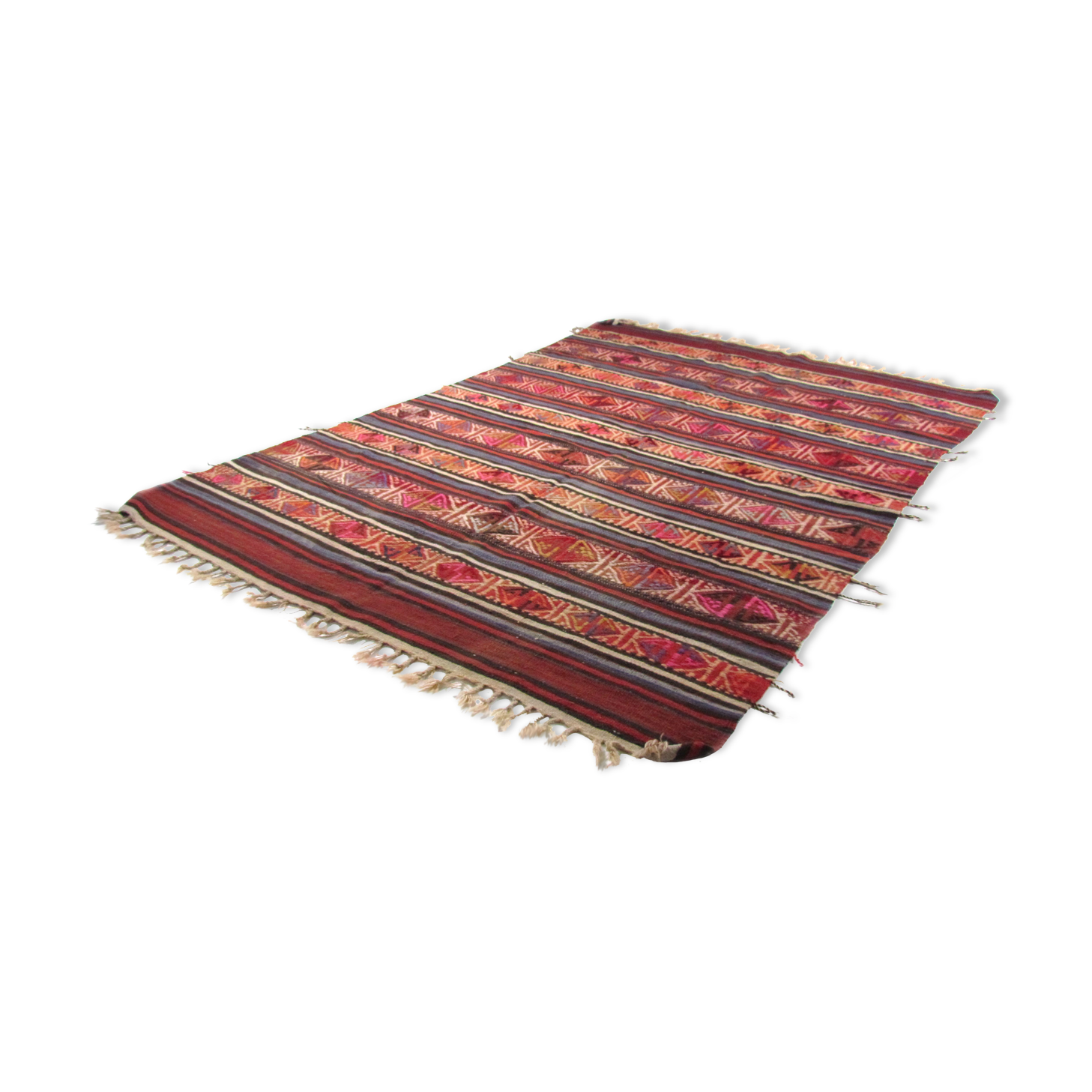 Anatolian handmade kilim rug 221 x 141 cm