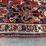 Antique heriz rug 353x263 cm wool oriental hand made carpet red, brown, blue