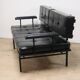 Vintage "Daybed" sofa bench in metal and imitation leather, 1950