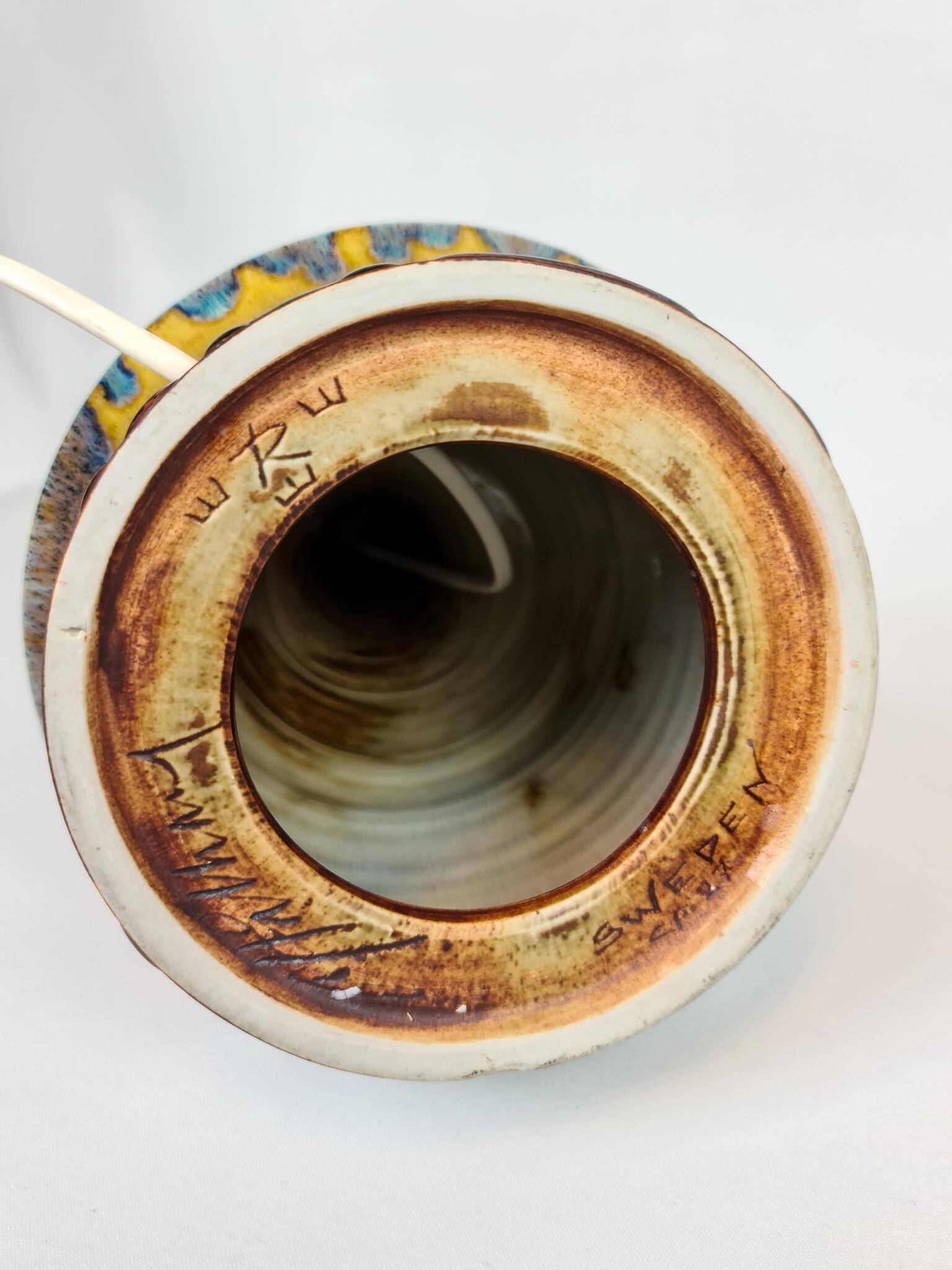 Large unique modern mid-century table lamp by Carl Harry Stålhane Rörstrand, 1950s.