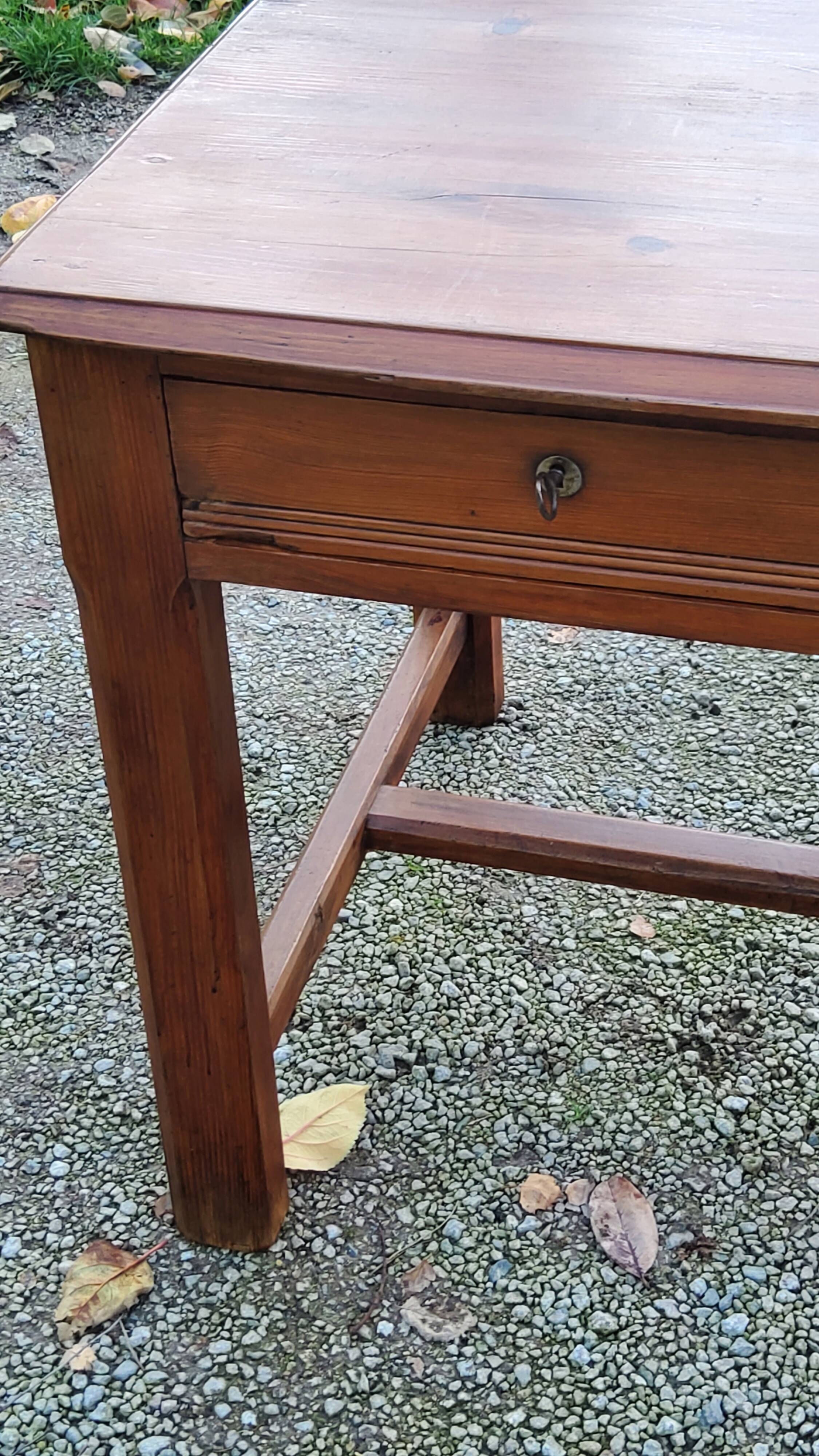 Farm table early 20th century 3 spacer drawers 180cm