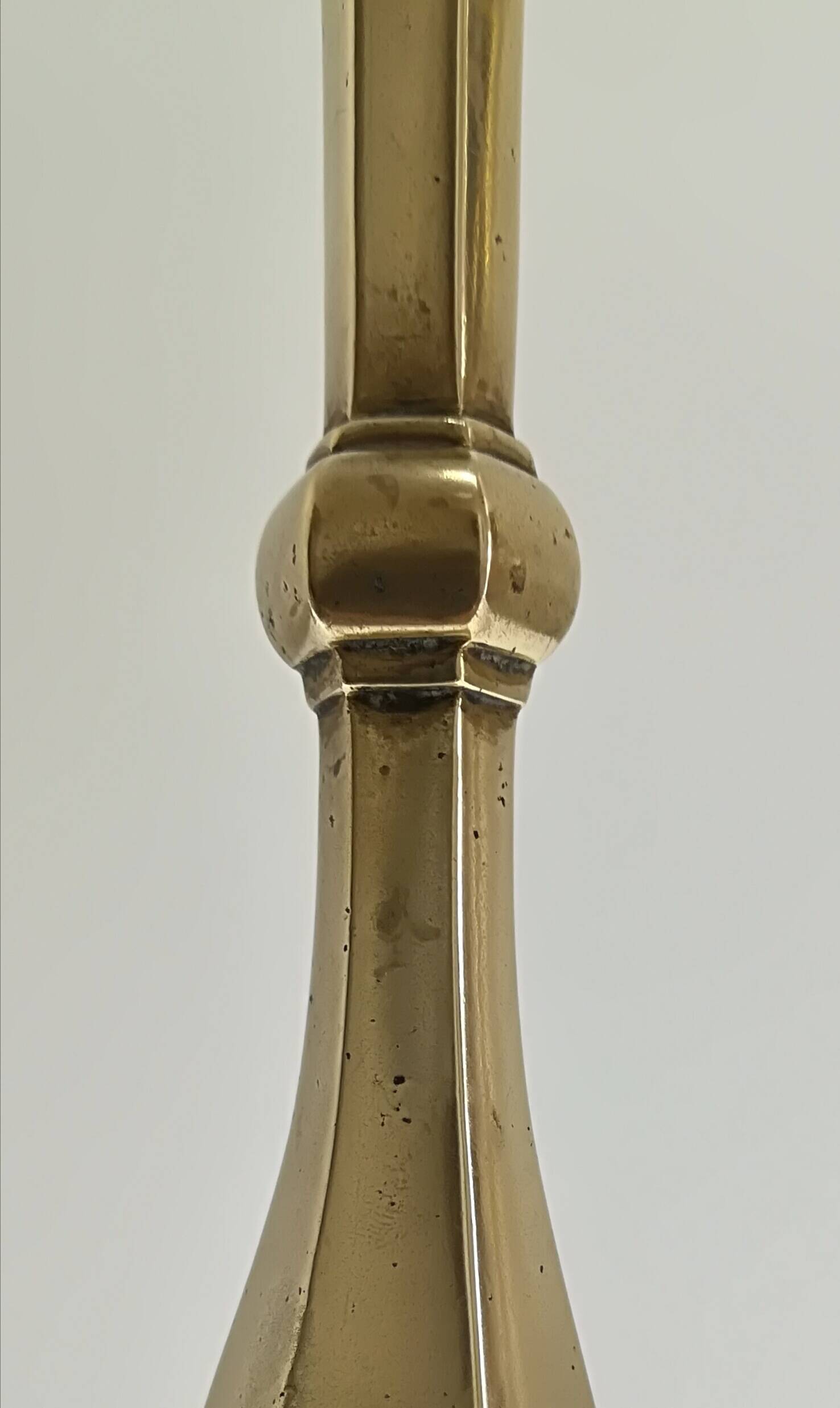 Solid brass opaline glass lamp from the 60s