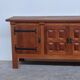 Brutalist solid oak sideboard with hand-forged iron hardware, Belgium, 1970s