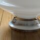 Grand plafonnier globe verre opaline blanc 30 cm base de fixation aluminium