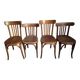 Set of 4 antique French bistro chairs by Mahieu & Guillaume, circa 1930.