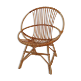 Fauteuil en rotin années 50