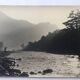 River landscape with characters, 60s/70s. Black and white silver print.