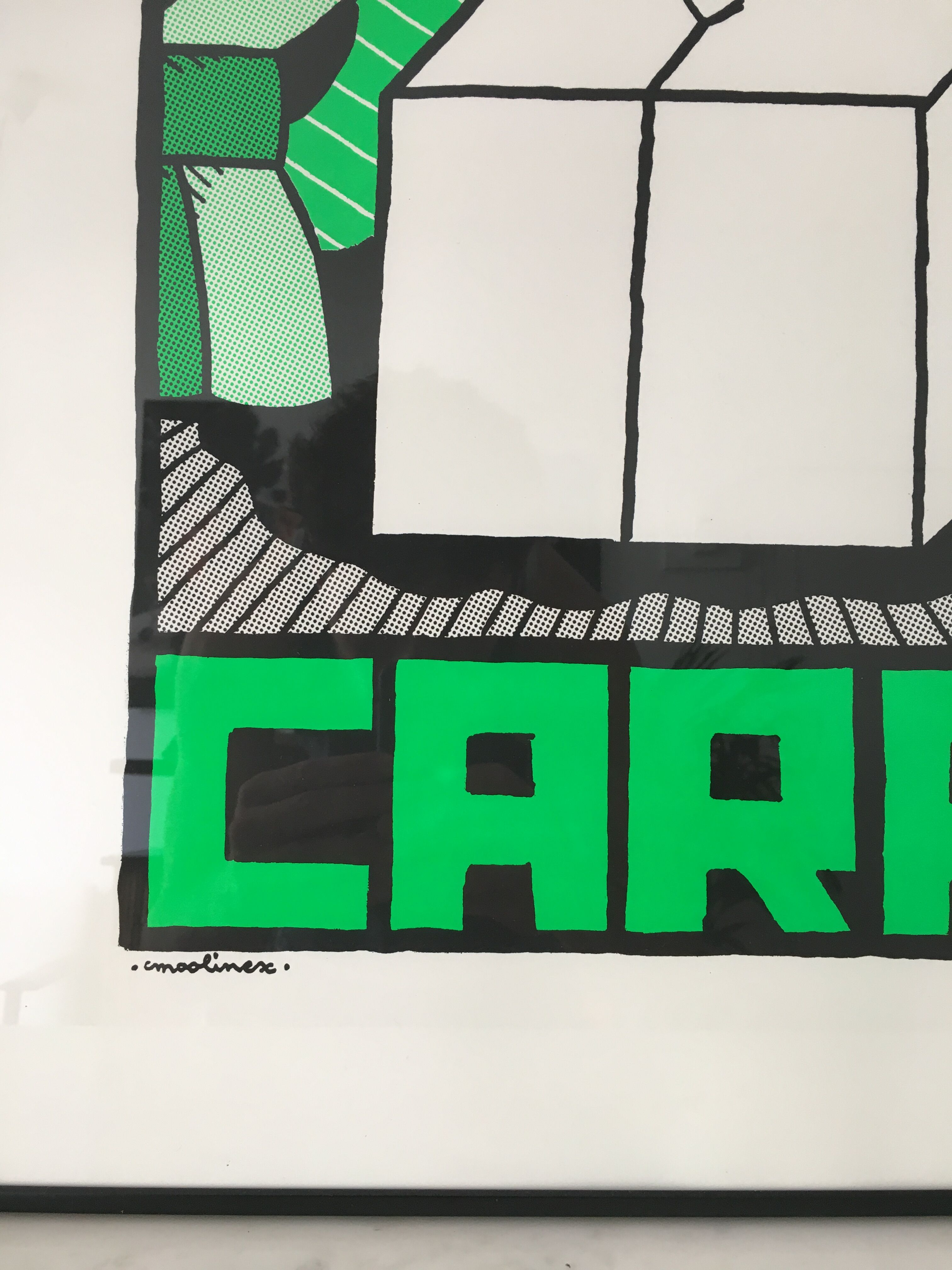 Green "Cul Carré" poster 70x50 cm handmade hand-printed numbered