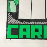 Affiche "Cul Carré" verte 70x50 cm sérigraphie faite main signée numérotée