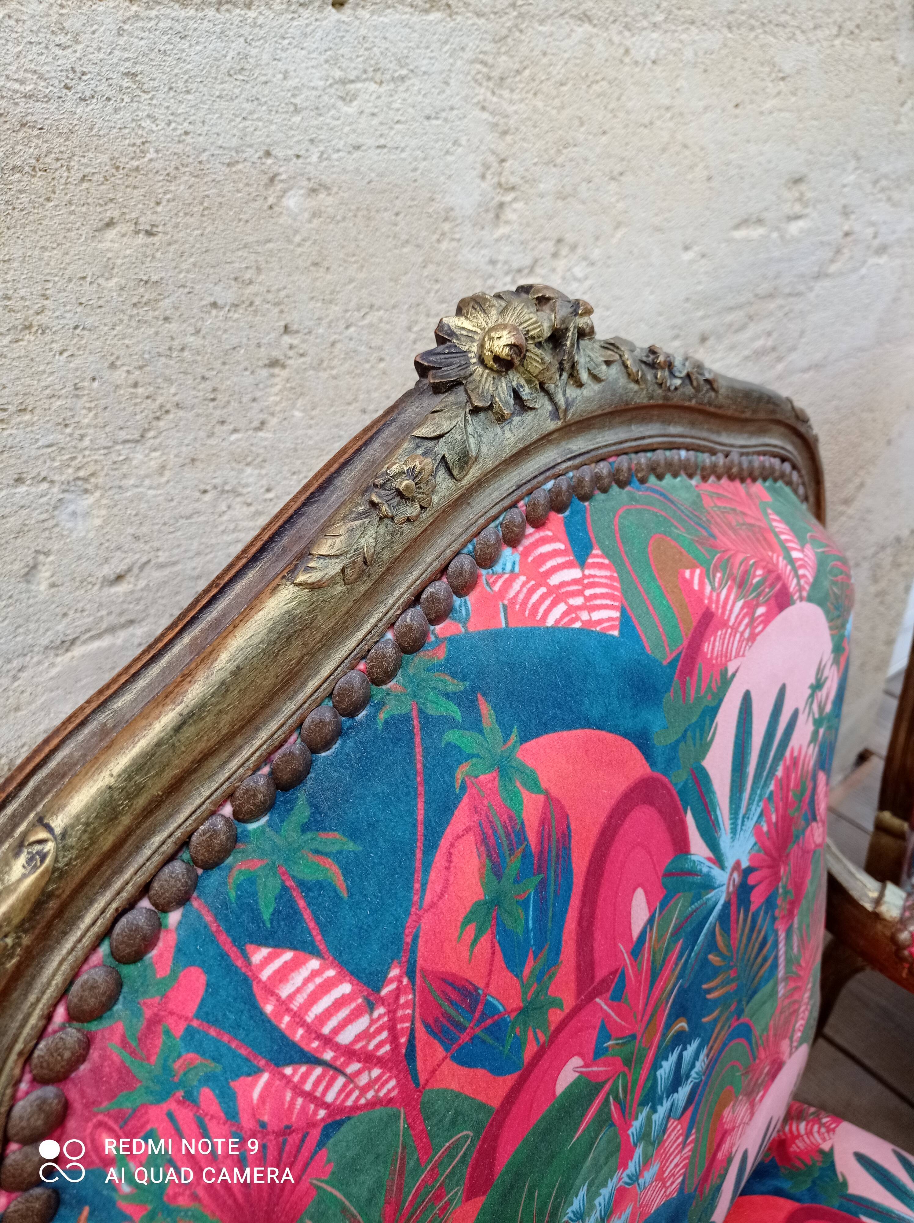 Pair of Louis XV style armchairs