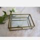 Vintage jewelry box in engraved glass and mirror bottom