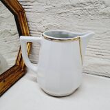 White and gold porcelain pitcher
