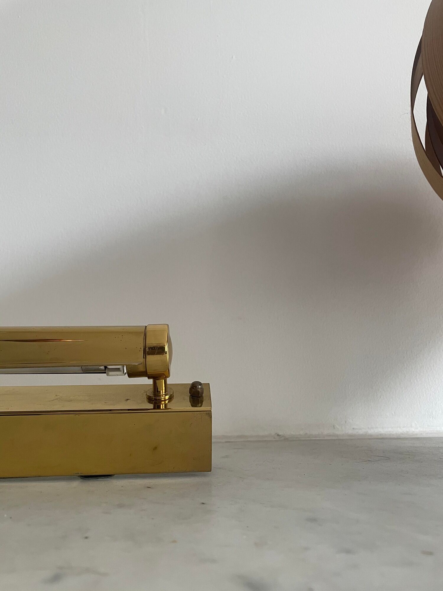 Vintage adjustable matt golden brass wall lamp, CVL, France 1980