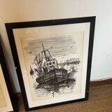 Original signed port view drawings