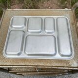 Stainless steel tray with compartments canteen refectory - 40 x 30 cm