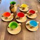 Vallauris coffee set – wood effect & colorful interiors