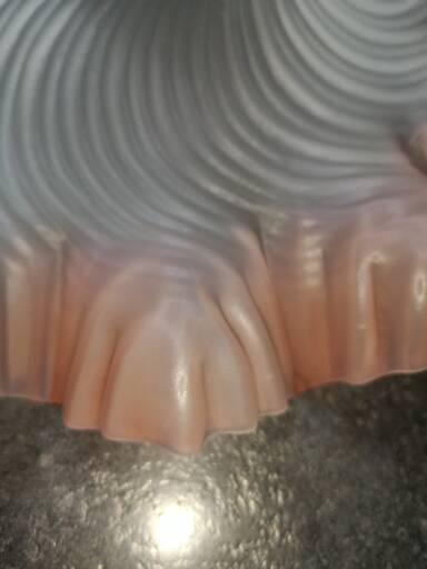 Ceiling light old pink opaline serrated handkerchief art deco 1930