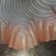 Ceiling light old pink opaline serrated handkerchief art deco 1930