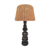 Wood lamp turned vintage rope blinds