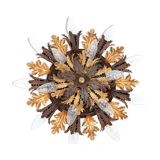 Italian mid-century florentine flush mount lamp in bi-color, 1950s