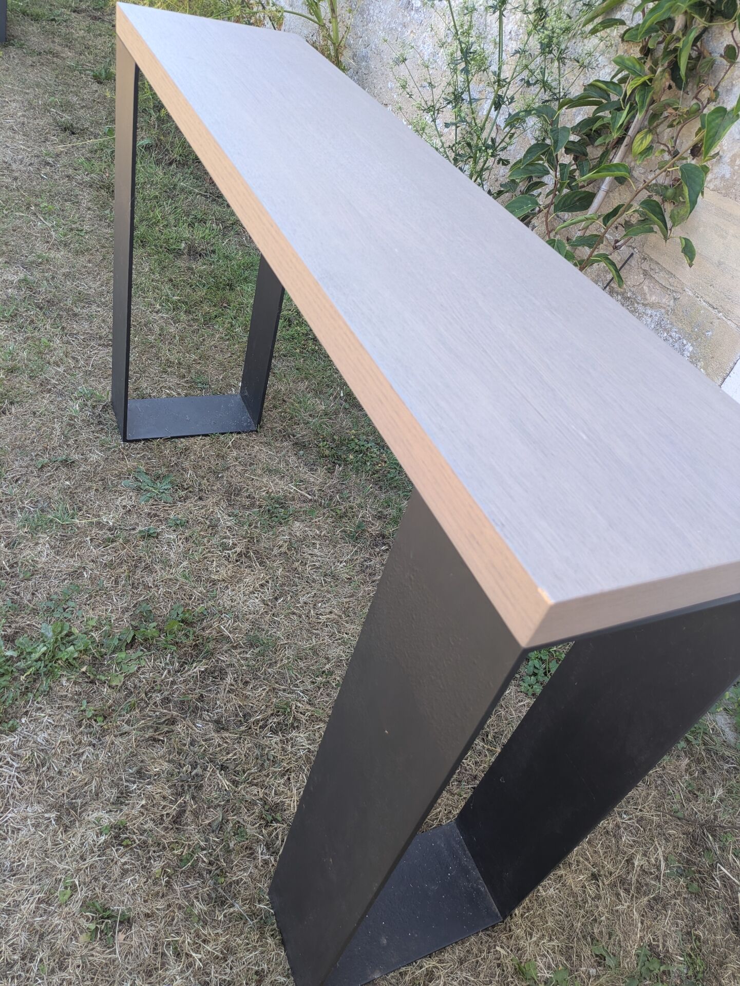 Solid wood and wrought iron console PH Collection