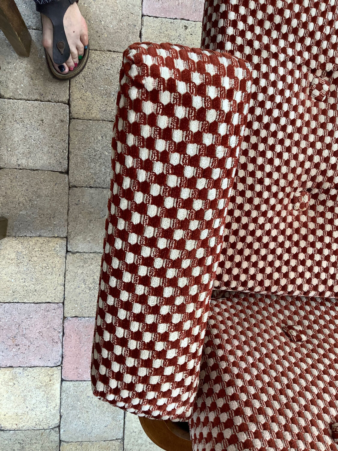 Fauteuil et 2 chaises Baumann en velours vintage