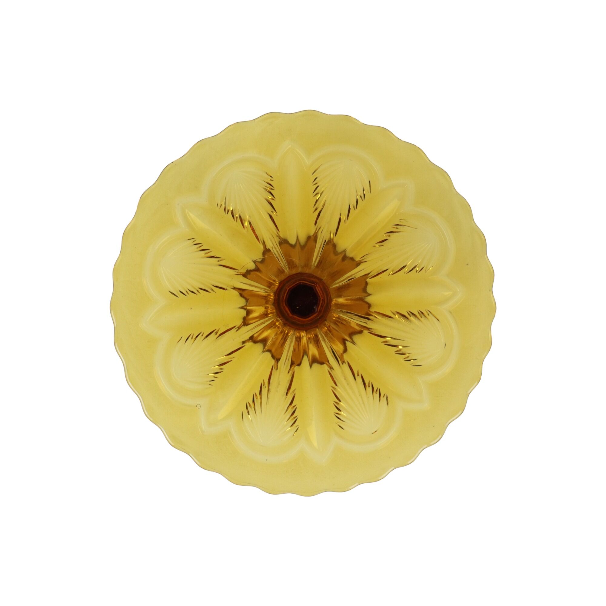 Vintage orange amber cake dish present dish pressed glass 27cm