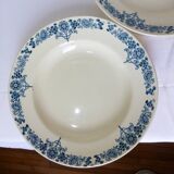 3 vintage Longchamp ironstone soup plates, Christiane model 220511