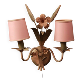 Vintage floral wall sconce with two lights