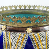 Antique Sarreguemines Majolica and bronze planter-19th century