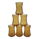 Set of 6 Italian ochre glasses