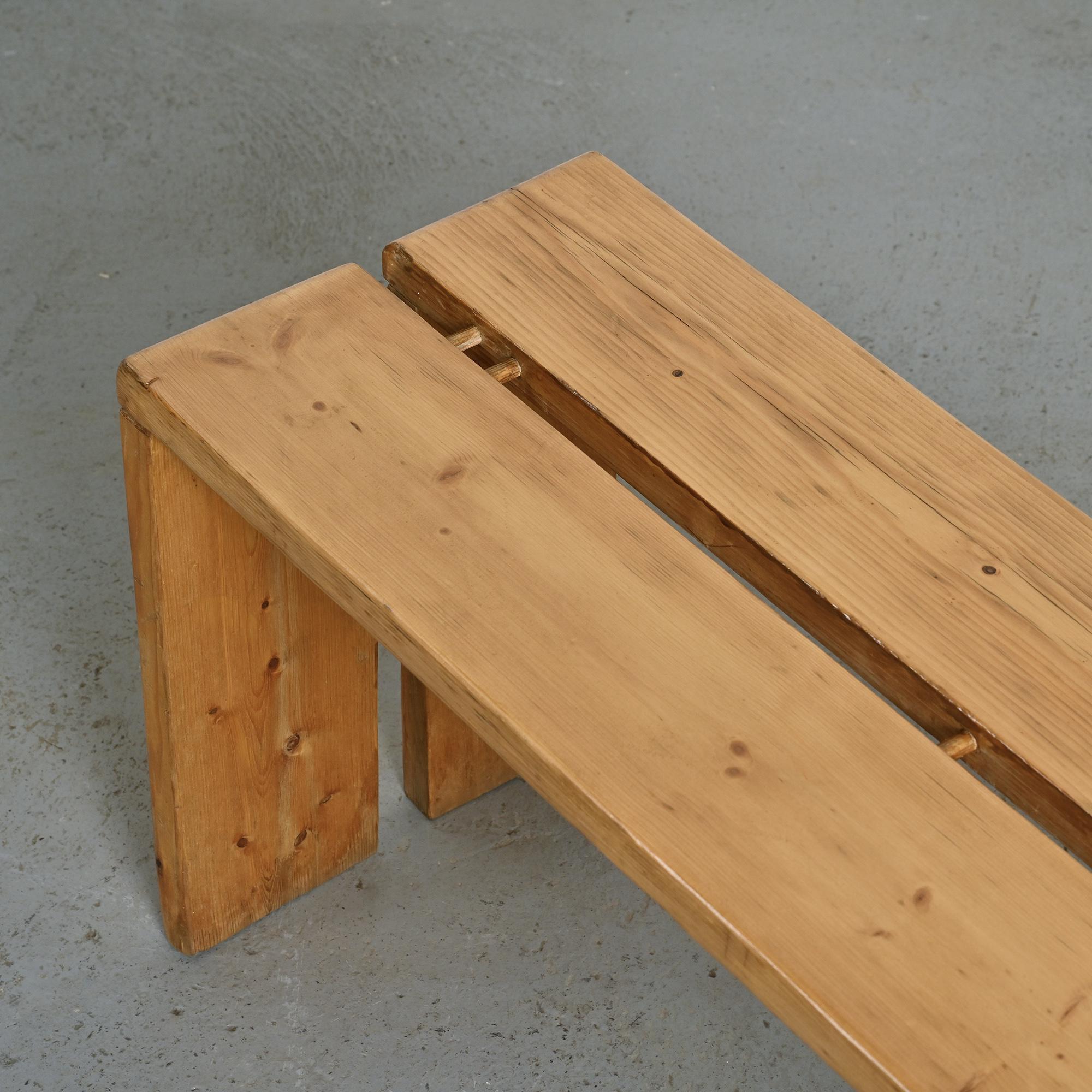 Banc en pin massif, Les Arcs, circa 1973