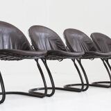 6x Vintage Pascale Dining chairs by Gastone Rinaldi for Thema Italy 1970s