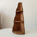 Antique wooden corner wall shelf