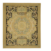 Handmade European Vintage Aubusson Kilim 370 cm x 446 cm